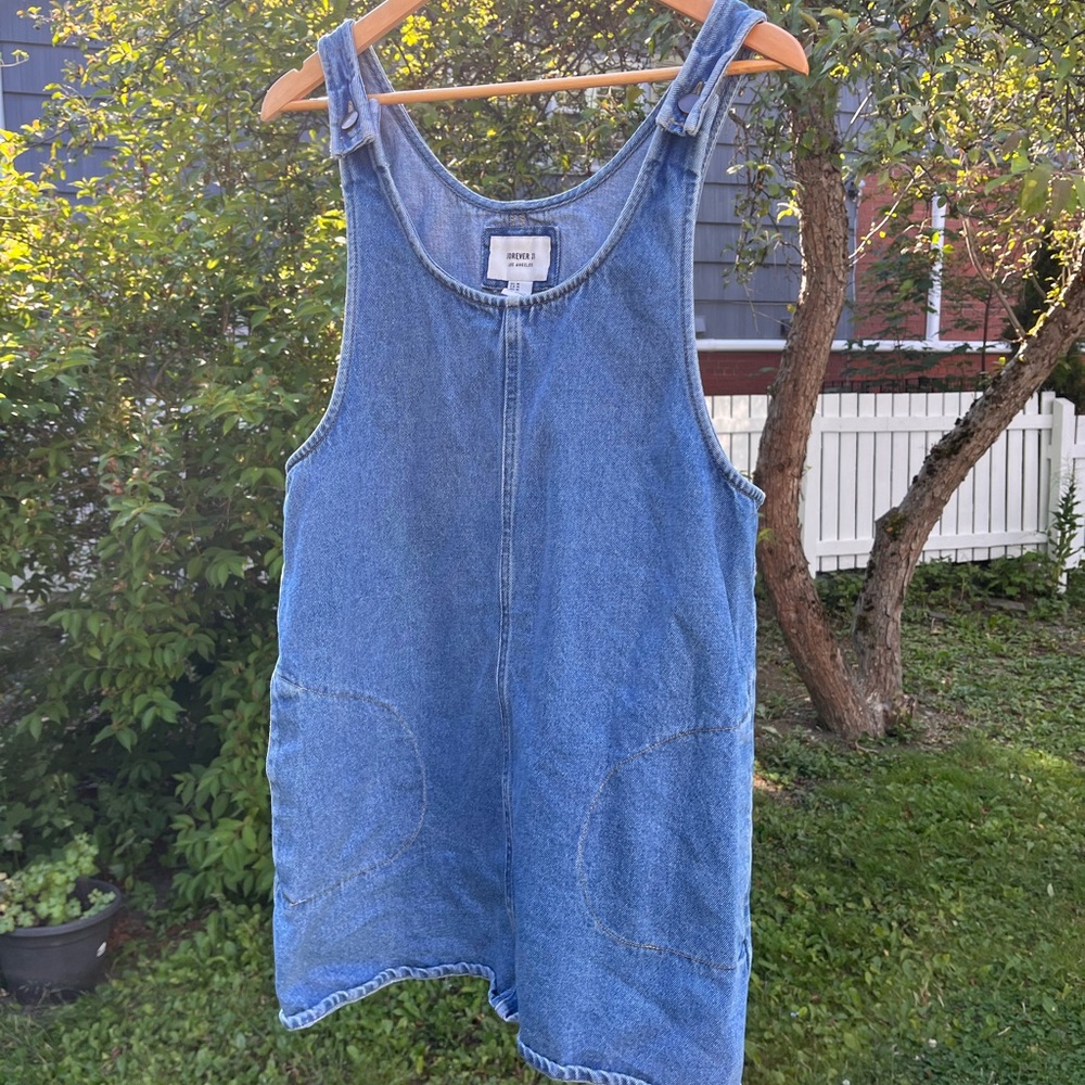 Denim Mini Overall Dress